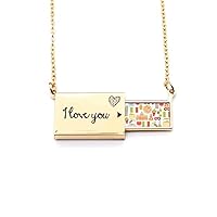 Italy The Leaning Tower of Pisa Roman Letter Envelope Necklace Pendant Jewelry