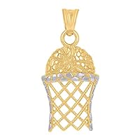 14k Two tone Gold Mens Basketball Sports Charm Pendant Necklace Measures 28.3x13.3mm Wide Jewelry for Men