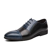 Men's Oxfords Formal Dress Shoes Two Tone Patchwork Lace Up Business Tuxedo Wedding Shoes