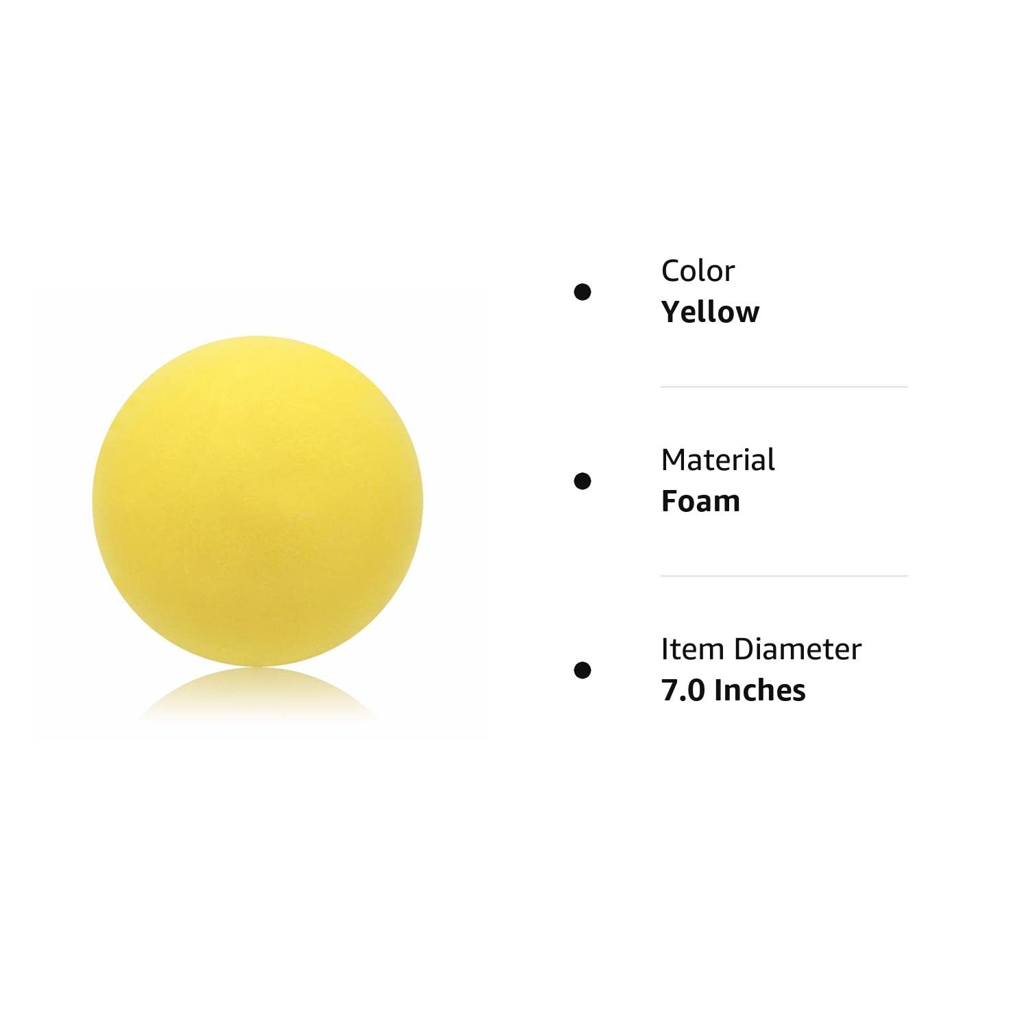 7-Inch Uncoated High Density Foam Ball - for Over 3 Years Old Kids Foam Sports Balls - Soft and Bouncy, Lightweight and Easy to Grasp Foam Silent Balls are Safe for Younger Children