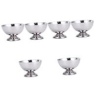 BESTOYARD 6 Pcs Stainless Steel Salad Cup Sauce Dishes Fruits Bowl Ice Cream Stainless Cups Stainless Ice Cream Dishes Multipurpose Cup Candy Cups for Chocolate Dessert Stirring Container