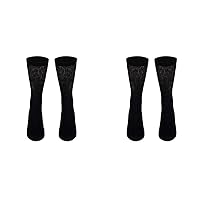 NuVein Diabetic Socks Sensitive Foot Comfort Loose Knit, Black, Medium (Pack of 2)