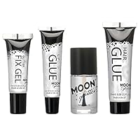 Glitter Fixatives Set by Moon Glitter - Includes Fix Gel, Lip Glue, Nail Glue & Hair Glue