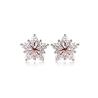 Sweets Bling Snowflake Stud Earrings Big Flower Zircon Earring Women's Accessories Jewelry Gift to Girlfriend Fashion Professionals