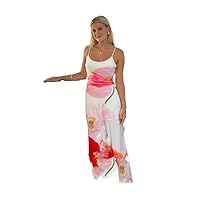 Spring Floral Sexy Backless Sleeveless Dresses Lady Fashion Party Robe
