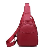 Crossbody Fanny Packs for Women Small Sling Bag, Travel Hiking Backpack Chest Bag Purses for Women Men(Red)