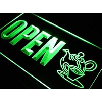 ADVPRO Open Tea Product Shop Display LED Neon Sign Green 12 x 8.5 Inches st4s32-j745-g