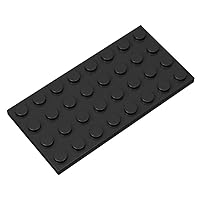 Classic Black Plates Bulk, Black Plate 4x8, Building Plates Flat 10 Piece, Compatible with Lego Parts and Pieces: 4x8 Black Plates(Color: Black)