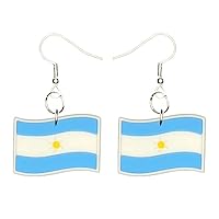 Argentina Argentinian Flag Earrings Hypoallergenic Silver Plated Fishhooks Yazzle Dazzle Original Artwork