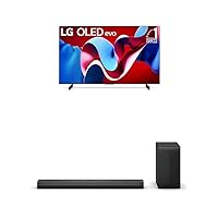 LG 42-Inch Class OLED evo C4 Series Smart TV 4K Processor Flat Screen with Magic Remote AI-Powered with Alexa Built-in (OLED42C4PUA, 2024), 3.1.1 ch. Sound Bar with Dolby Atmos