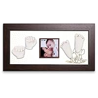 Momspresent Baby Hand Print and Foot Print Deluxe Casting kit with Brown Frame8