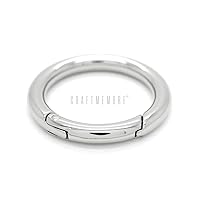 CRAFTMEMORE Metal O Ring Spring Opening Purse Making Snap Trigger O-Rings Clip Key Ring Holder Purse Hardware 4pcs SCOS (1 inch, Silver)