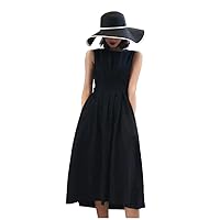 Women White Dress Black Elegant Party Neck Sleeveless Sundress Female Spring Summer Dresses