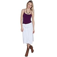 Scully Peruvian Cotton Maxi Skirt with Elastic Waist and Front Tie - White