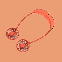 Mini Fan Portable Neck Fan Rechargeable Fan 5200mAh Foldable Handheld Air Conditioner Cooler Fan for Home Outdoor，Easy to Carry (Color : Orange)