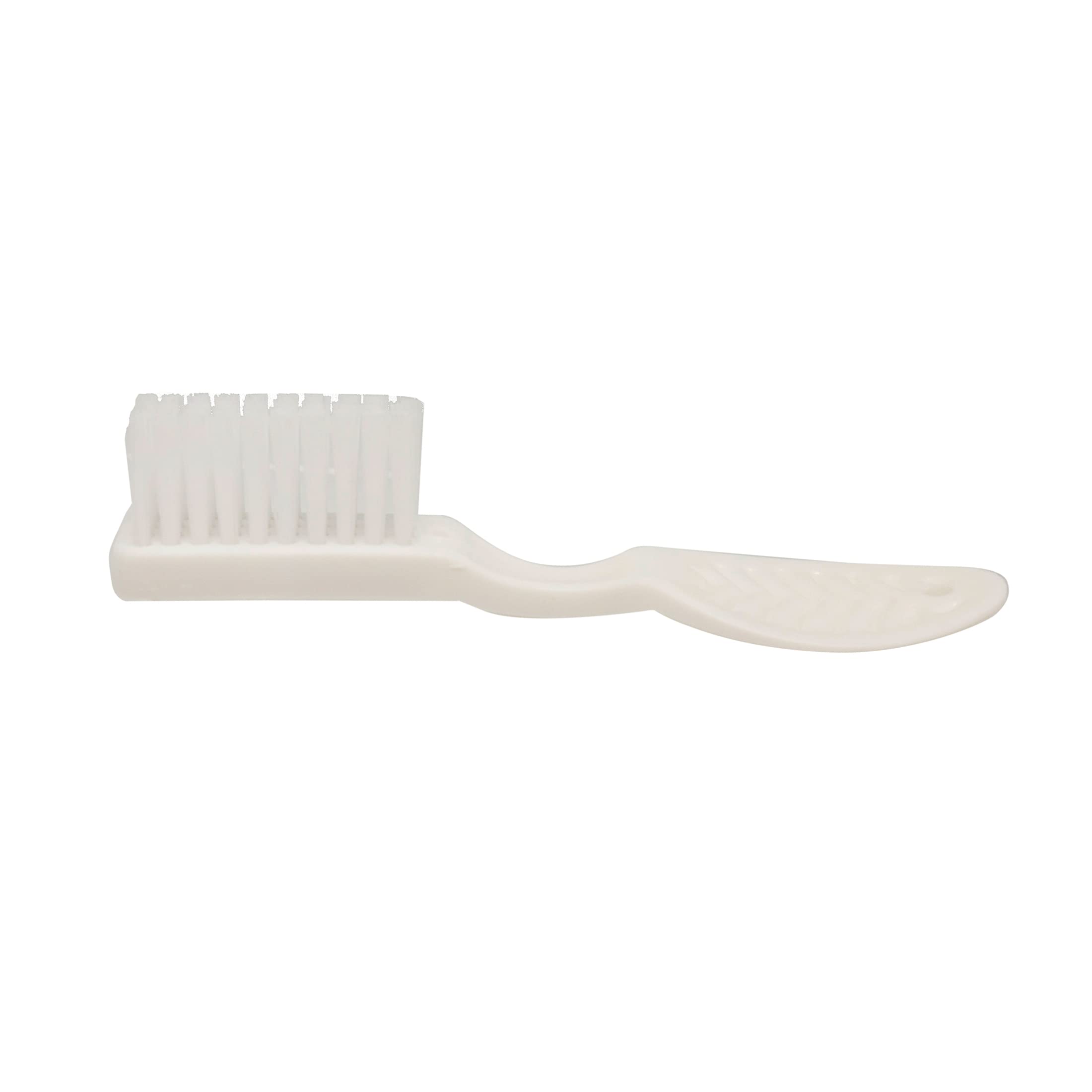 Dukal TB5118 Toothbrush, Security, White Nylon Bristles, White Thumbprint Handle, Pack of 1440