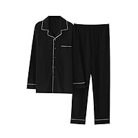 Men's Pajamas Fall and Winter New Gentleman Pajamas Fashion Men's Casual Pajamas Soft Cotton Black Pajama Set