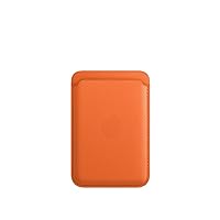 Apple Leather Wallet with MagSafe (for iPhone) - Now with Find My Support - Orange ​​​​​​​