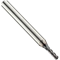 Niagara Cutter N56025 Carbide Ball Nose End Mill Inch TiAlN Finish Roughing and Finishing Cut 30 Degree Helix 4 Flutes 1.5 Overall Length 0.125 Cutting Diameter 0.125 Shank Diameter