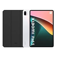 Xiaomi Pad 5 WiFi Only 11 inches 120Hz 8720mAh Bluetooth 5.0 Four Speakers Dolby Atmos 13 Mp Camera + Fast Car 51W Charger Bundle (Pearl White, 256GB + 6GB)