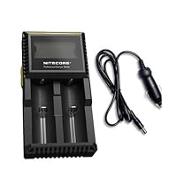 Nitecore D2 Digicharger & Car Adaptor w Battery Options (2xNL1834 Only, no Charger)