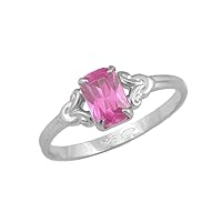 Girls Jewelry - Sterling Silver Simulated Birthstone Ring (size 4)