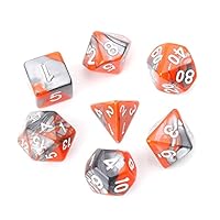 SZSZ 7pcs/Set Acrylic Polyhedral Dice for TRPG Board Game D4-D20 0212 (Color : Orange)