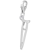 Rembrandt Charms Crutch Charm with Lobster Clasp, Sterling Silver