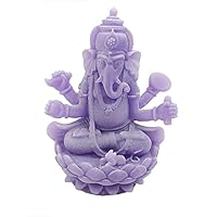 Feng Shui 5'' Ganesha Buddha Hindu Elephant Purple Glow in The Dark Home Decoration Gift (Idea for Office Desk, Computer, Book/TV Shelf, and Cashier Registration Area Display)