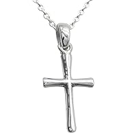 Men's Women's Cross Necklace Stainless Steel 925 Silver Plain Charms Pendants Statement Necklaces for Gift