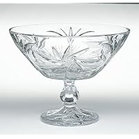 Crystal Pedestal Bowl for Serving Dessert, Fruit or Use as Floral Centerpieces, Centerpiece for Home,Office or as a Wedding Decor. Measures H-7.75