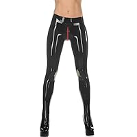 Latex Gummi Rubber Crotch Red Zipped Tiights Trousers Pants 0.4mm