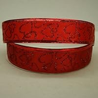 Ribbons Perfect Supplies for Valentines Day Ribbon Glitter Heart On Satin 1 1/2