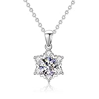 Diamond Galaxy Women Six Claw Moissanite Pendant, Girl Star CZ 925 Sterling Silver Necklace