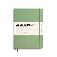 LEUCHTTURM1917 - Notebook Hardcover Master Slim A4+ - 123 Numbered Pages for Writing and Journaling (Sage, Dotted)