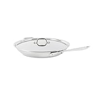 All-Clad D3 3-Ply Stainless Steel Fry Pan, 14 Inch, Induction, Oven Broiler Safe 500F, Lid Safe 350F, Pots and Pans, Cookware, Silver