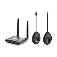 TIMBOOTECH USB C & HDMI Transmitter x2 and Receiver 4K- 5.8G HDMI Wireless Transmitter Receiver Transmission Stable Video, Plug & Play, Support HDMI & VGA Dual Screens,165FT/50M, Black