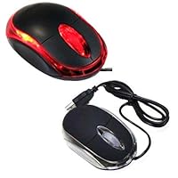Black 3-Button 3D USB 800 Dpi Optical Scroll Mice Mouse Red LEDs For Notebook Laptop Desktop