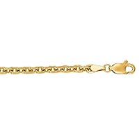 14k Gold Sparkle Cut Cable Link Chain Necklace Jewelry for Women in White Gold Yellow Gold Rose Gold Choice of Lengths 16 18 20 17 13 24 22 30 and Variety of mm Options