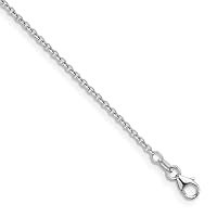 18k White Gold 2mm Cable Chain Necklace 24 Inch Jewelry Gifts for Women