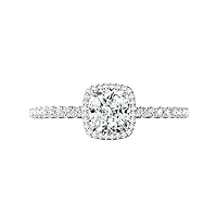 1 CT Elongated Cushion Cut Colorless Moissanite Engagement Ring for Women, Halo Handmade Moissanite Diamond Bridal Wedding Ring, Anniversary Propose Gifts Her