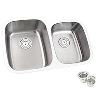 32inch Double 60/40 Bowl Undermount Stainless Steel Kitchen Sink - Silver
