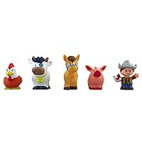 Replacement Parts for Fisher-Price Little People Caring for Animals Farm Playset - GLT78 ~ Replacement Pack of 5 Figures ~ Farmer, Cow, Horse, Pig and Rooster