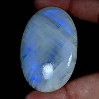120.50Cts. 100% Natural Rainbow Moonstone Oval Cabochon Loose Gemstone 34mm.X51mm.X08mm.