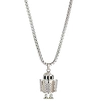 Cylinder Zircon Robot Necklaces For Men and Women Gifts Hip Hop Cartoon Characters Pendant Sweater Chain