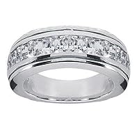 1.50 ct TW Men's Princess Cut Diamond Wedding Band Ring in Platinum