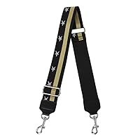 Canvas Wide Purse Strap Replacement 29-53 Inch Adjustable with Silver Medal Hardware Handbag Strap Replacement Belts Star Gold