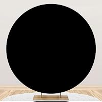 Leowefowa Pure Black Round Backdrop Cover 7.5ft Polyester Black Photo Backdrop Black Backdrops for Photography Circle Arch Backdrop Stand Cover Birthday Wedding Baby Shower Bridal Shower Photo Props