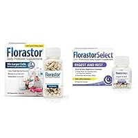 Florastor Probiotics for Digestive & Immune Health, 100 Capsules + Digest and Rest Natural Sleep Aid with Melatonin (4mg), 40 Capsules