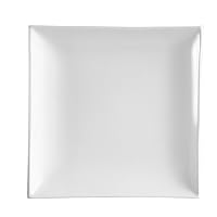 CAC China TOK-16 Tokyia Super White Porcelain Thick Square Plate, 10-Inch, Box of 12